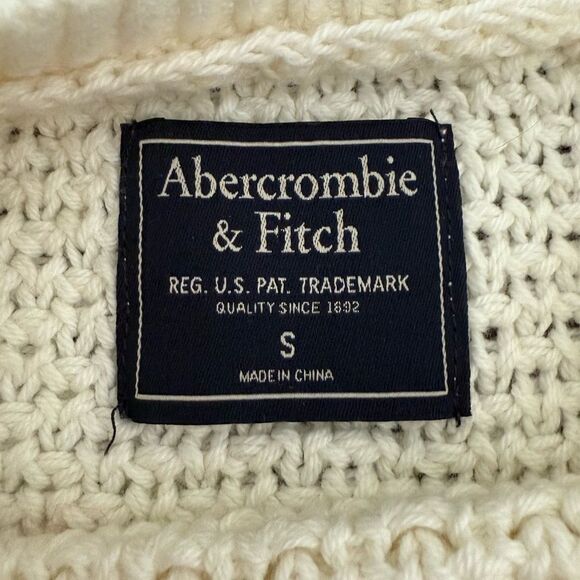 Abercrombie & Fitch Sweater Knit Open Weave Cream Small - Picture 5 of 6
